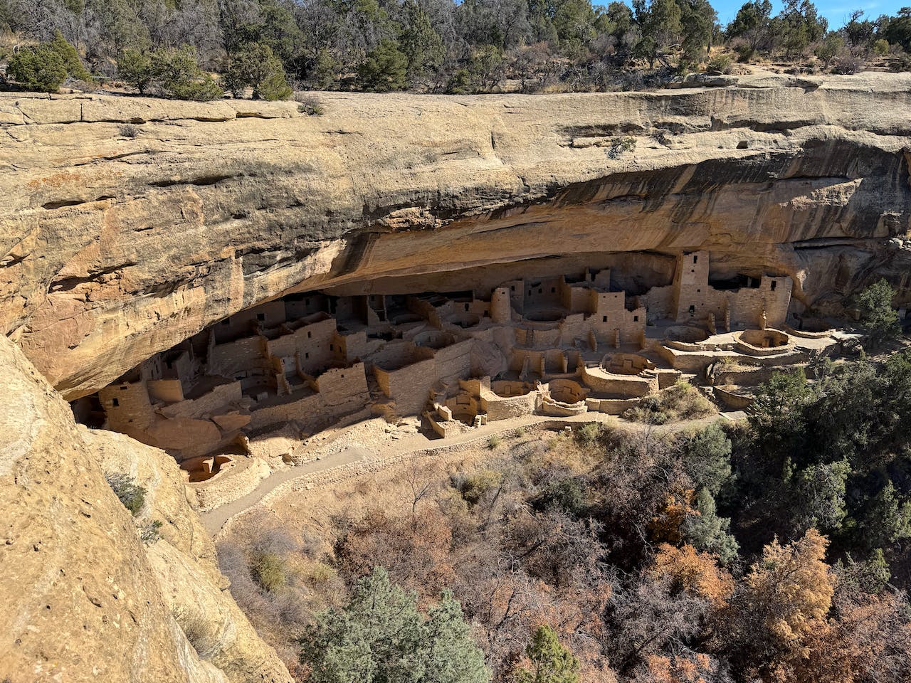 Mesa Verde National Park ruins - a city of stone carved into the side of a canyon